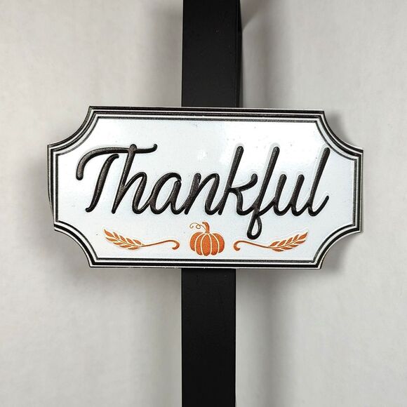 Fall Harvest Autumn Thanksgiving Metal Wreath Hanger Acorn Pumpkin Pickup Truck - Picture 13 of 14